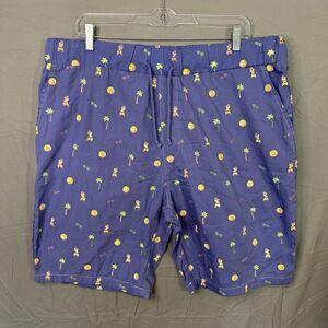 Disney Shorts XXL Mens Alvin the Chipmunk at the Beach Shorts Cotton Drawstring